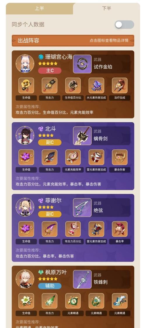 原神北斗武器和圣遗物推荐，让你的战斗更加得心应手（原神北斗武器和圣遗物推荐）