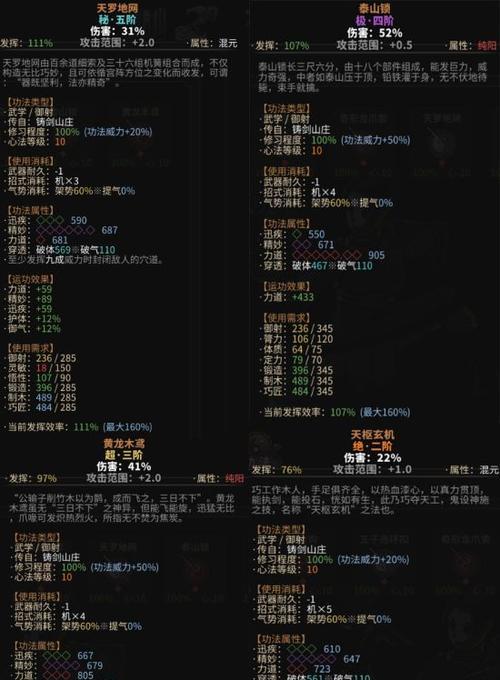 《以太吾绘卷》少林派技能详解（探究功法正逆练效果表）