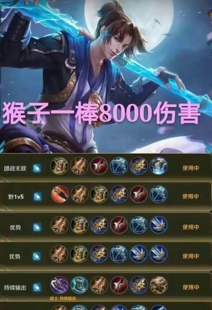 猴子角色的最佳搭配装备是什么？